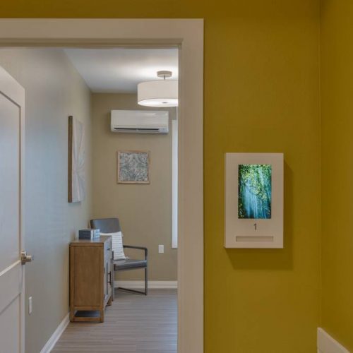Interior view of a welcoming room in a senior care facility