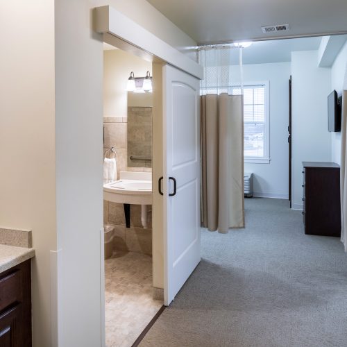 Private resident room with bathroom