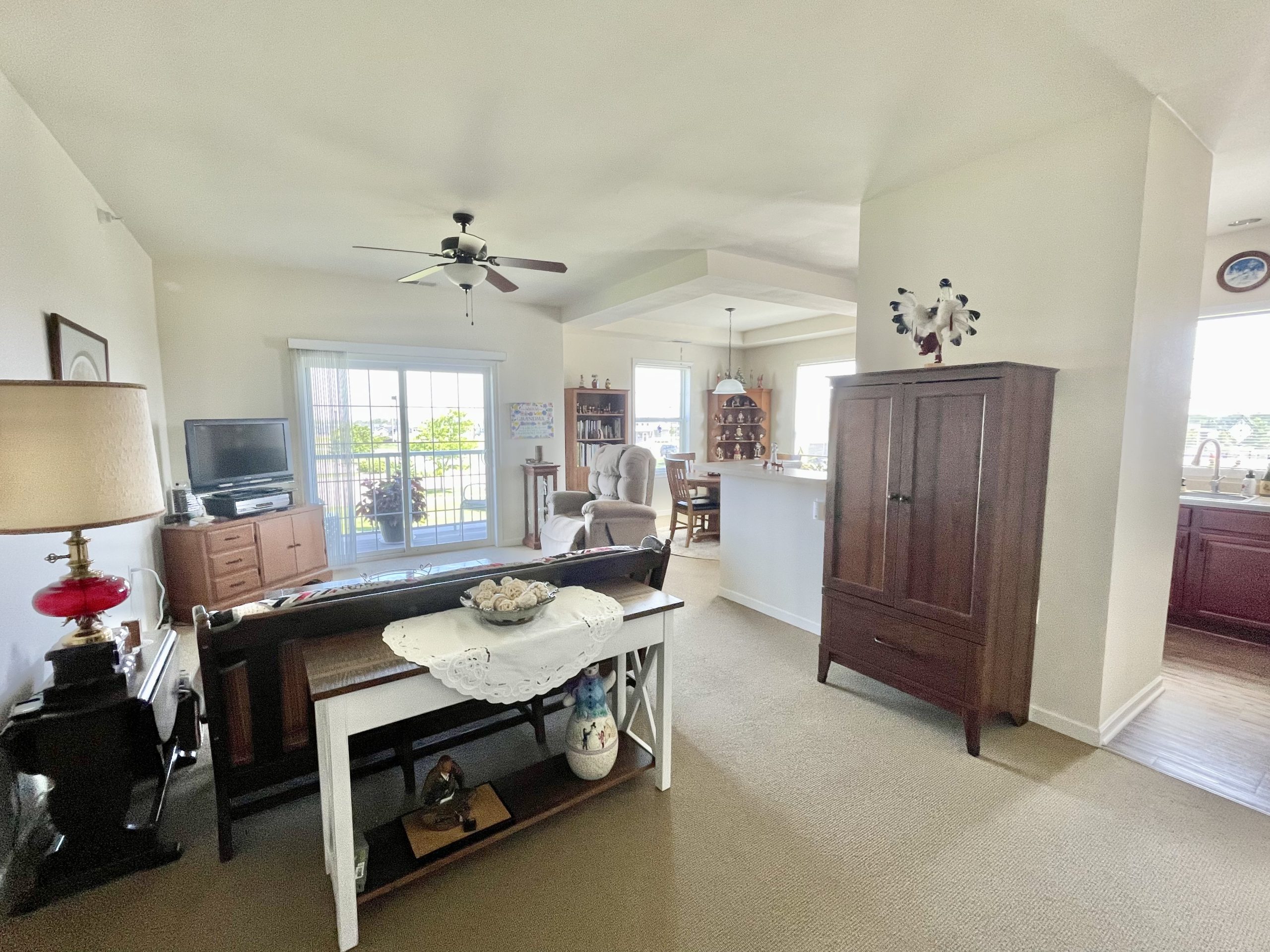 Bright interior of a living space with a view