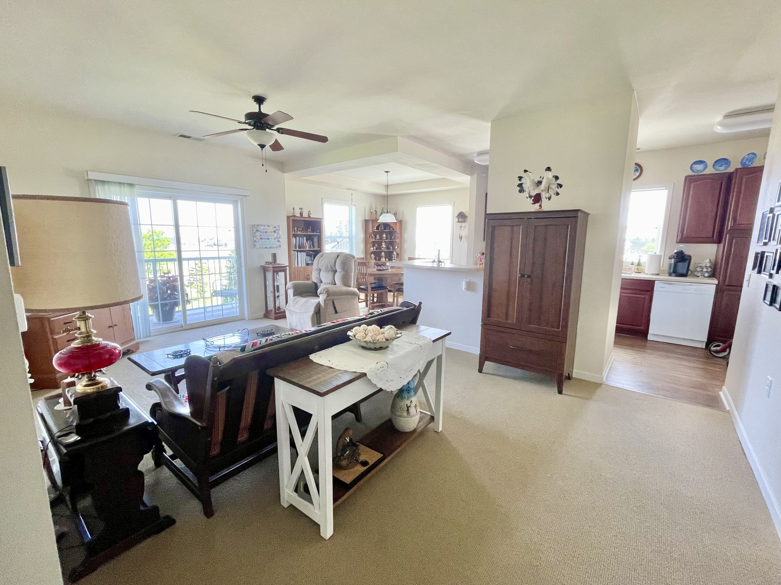 Bright common area with comfortable seating and natural light