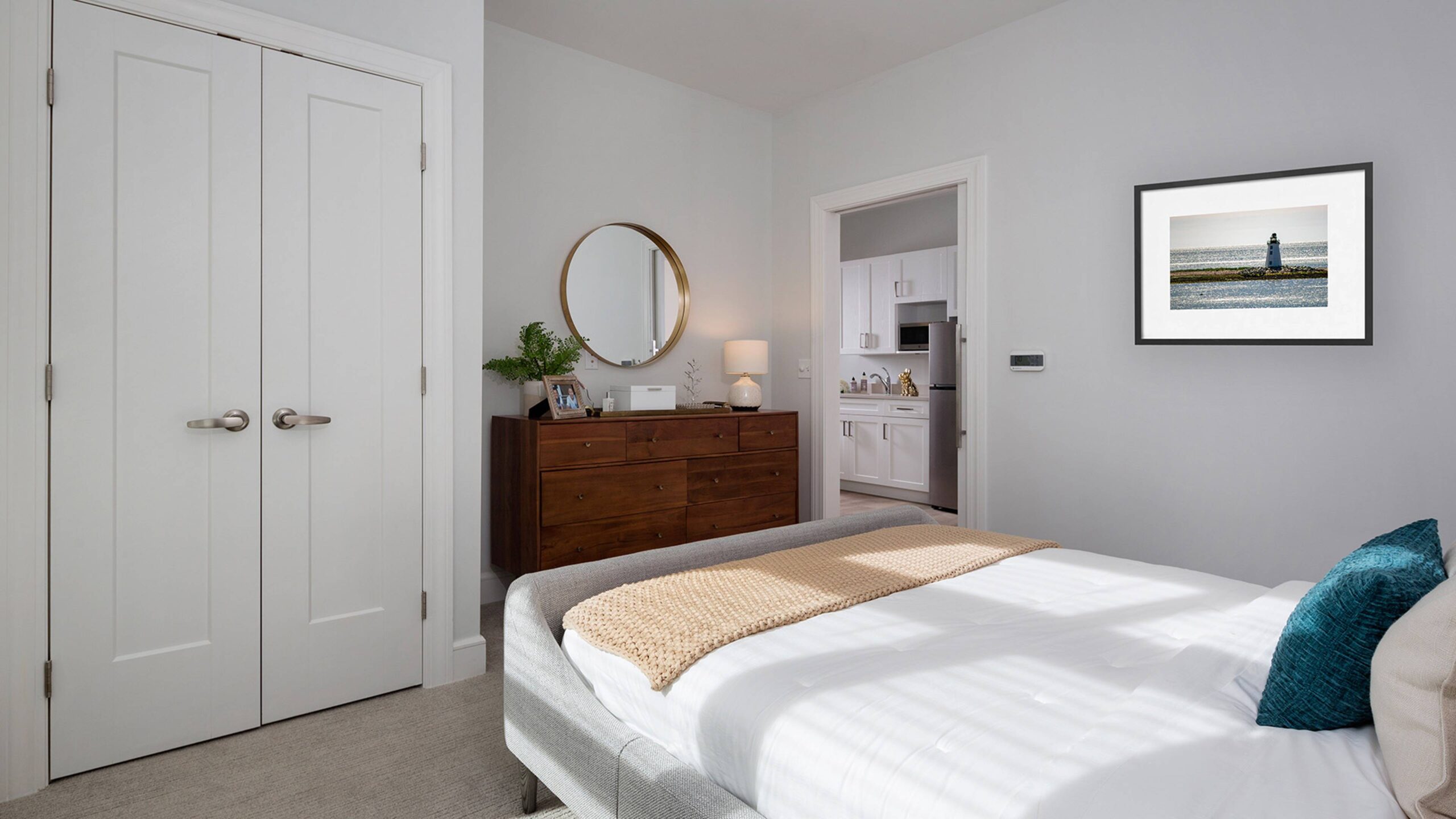 Cozy bedroom interior at a senior living facility