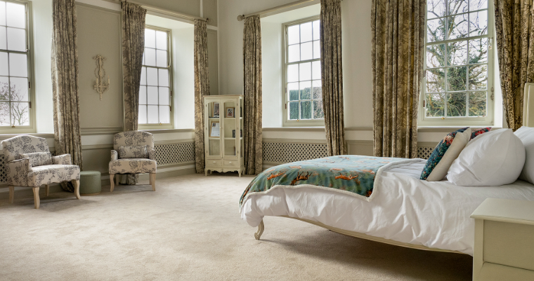 Cozy resident bedroom with natural light