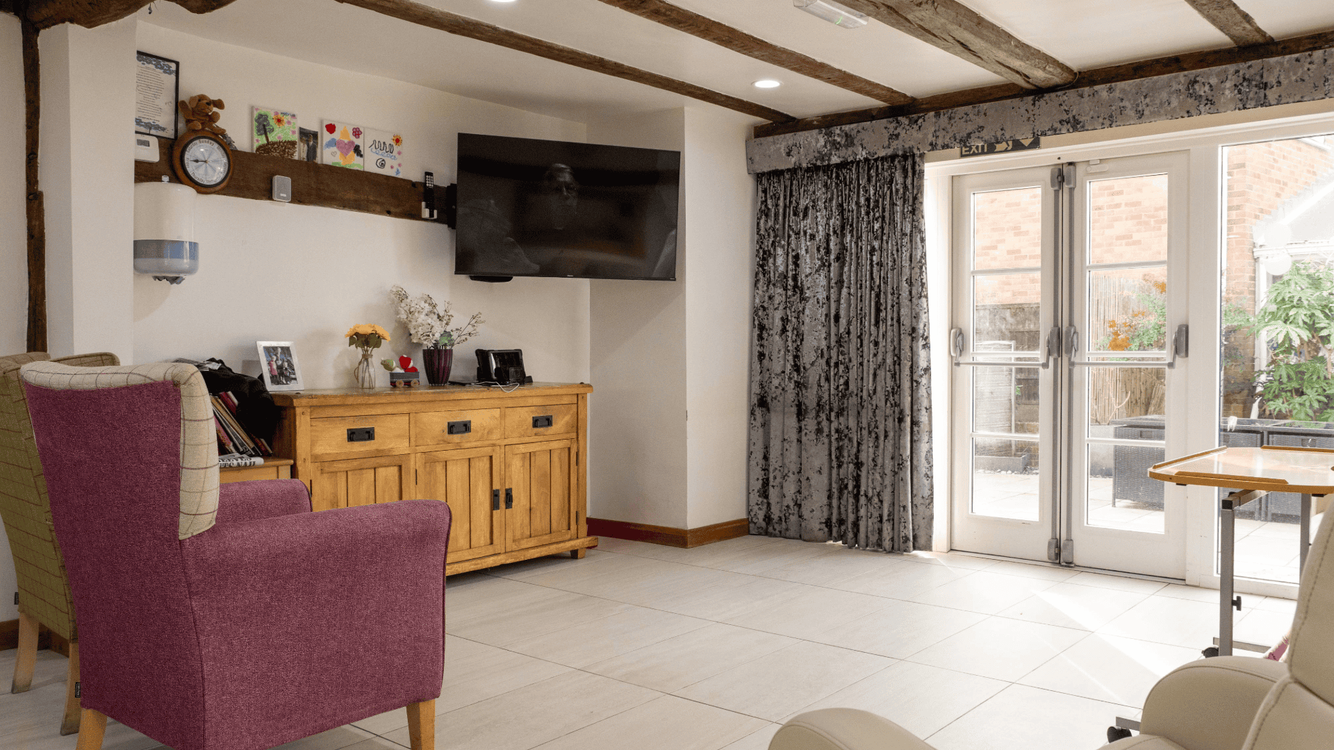 Cozy common area with a TV and seating