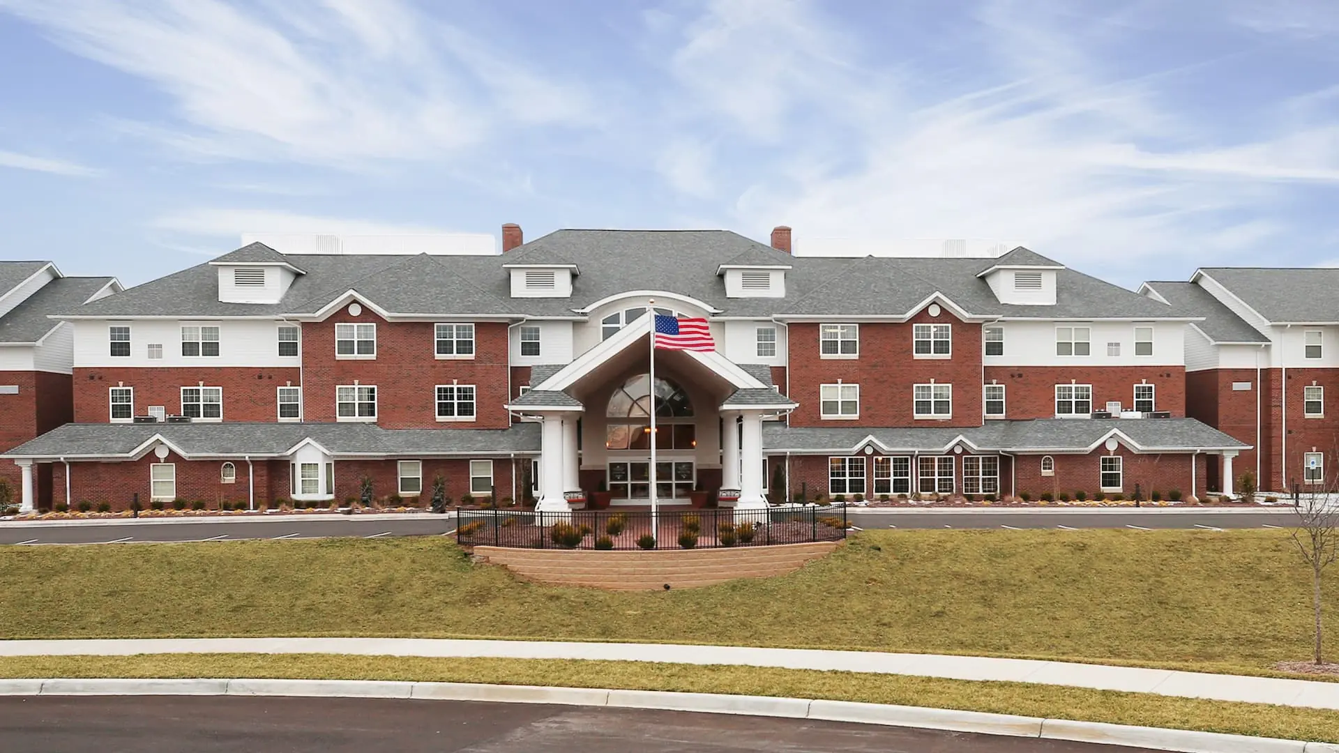 Exterior view of Village Crossing Retirement Community