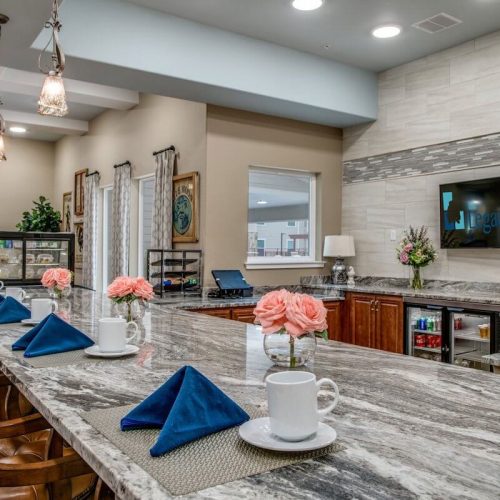 Interior dining area with elegant table settings