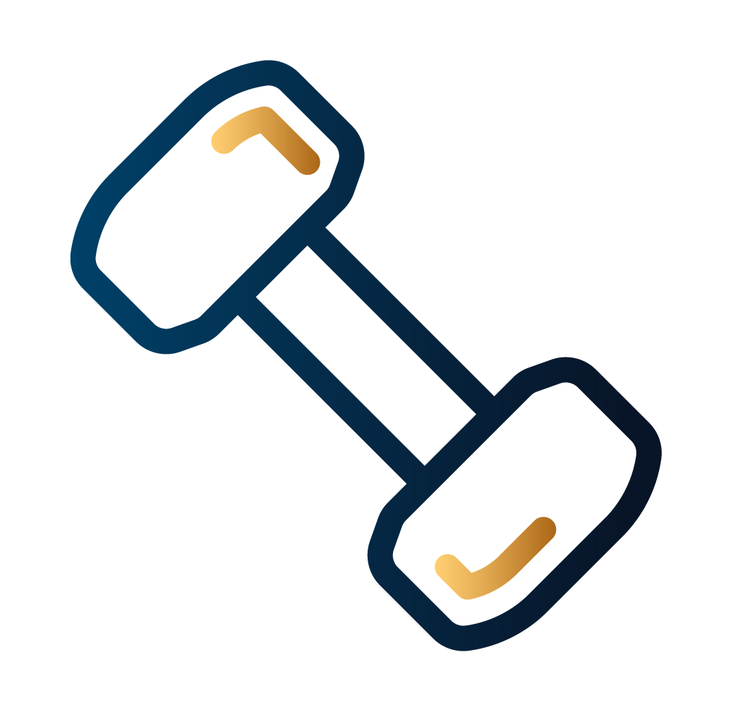 Simple graphic of a dumbbell