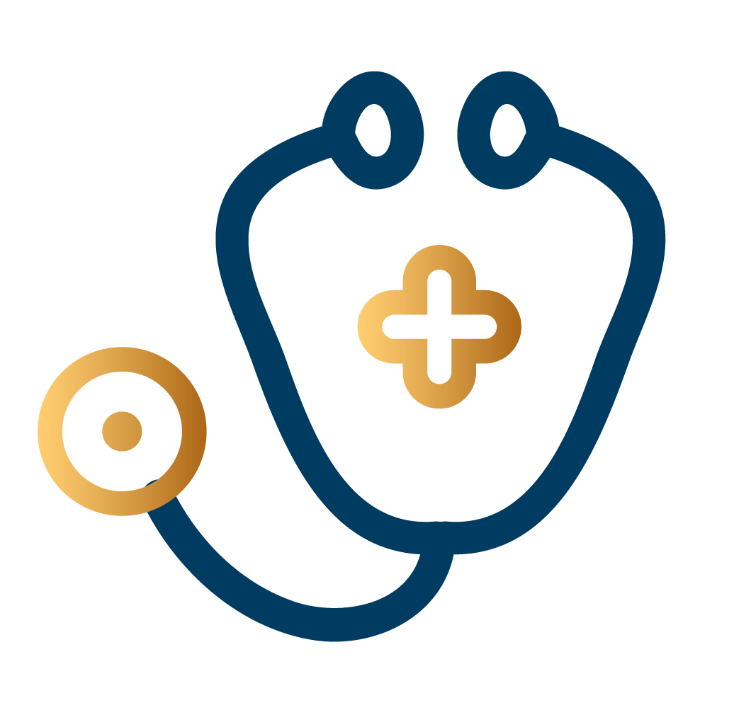 Stethoscope graphic on a white background