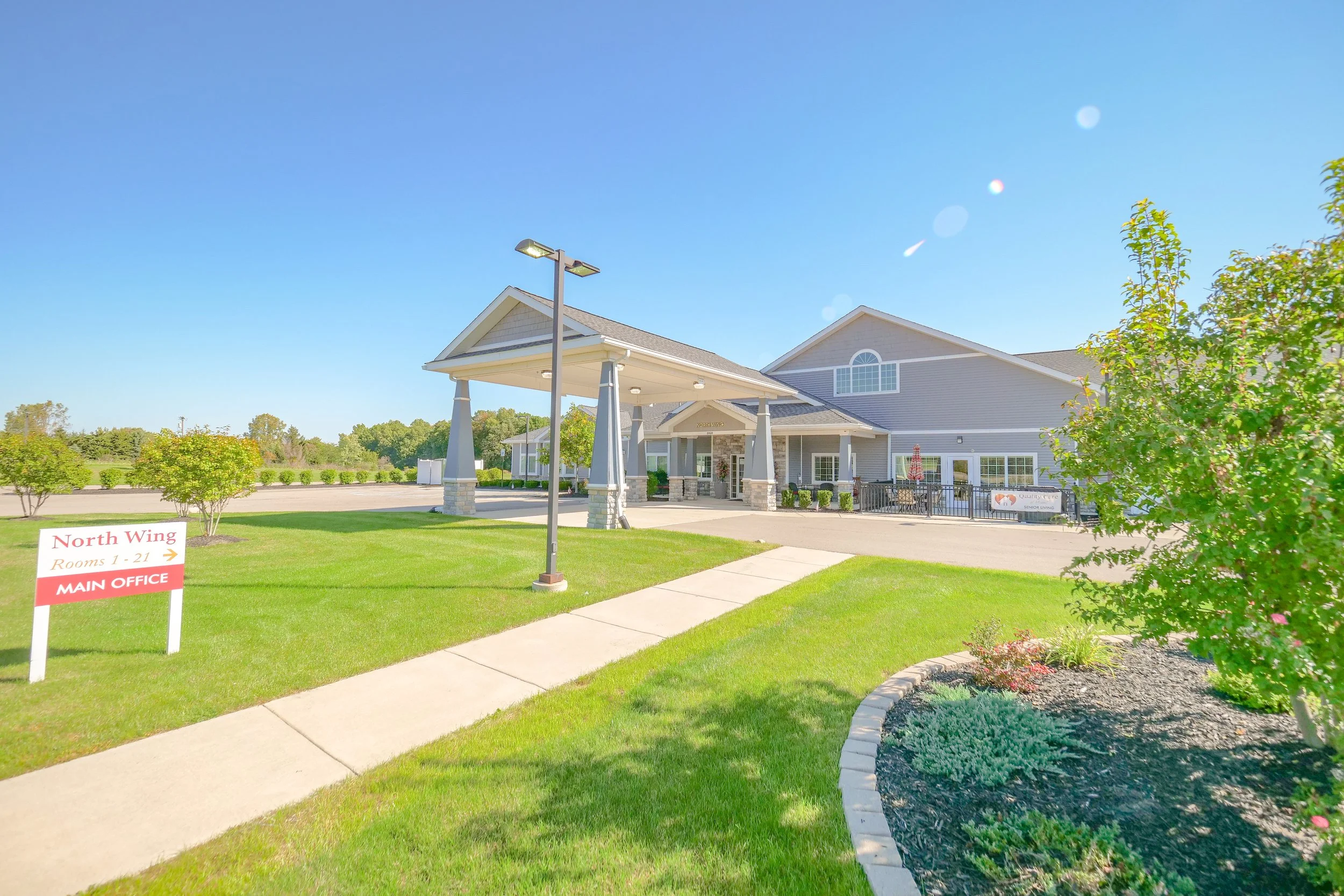Exterior view of a senior living facility
