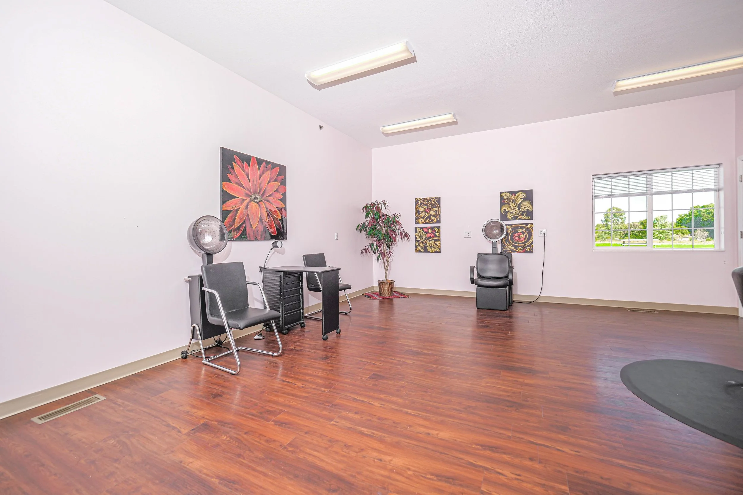 Hair salon area in the facility