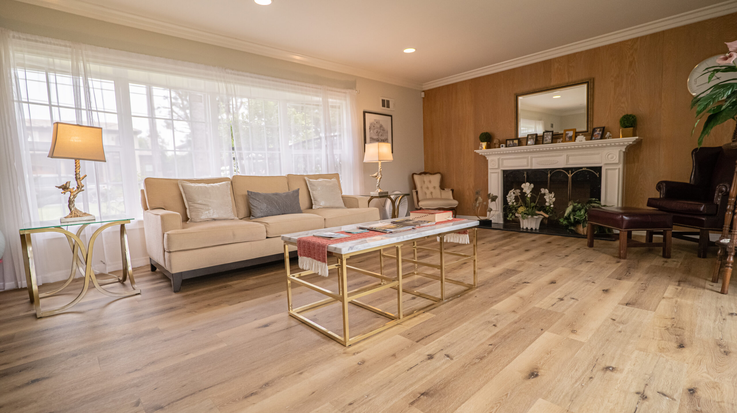 Bright and welcoming common area with seating and decor.
