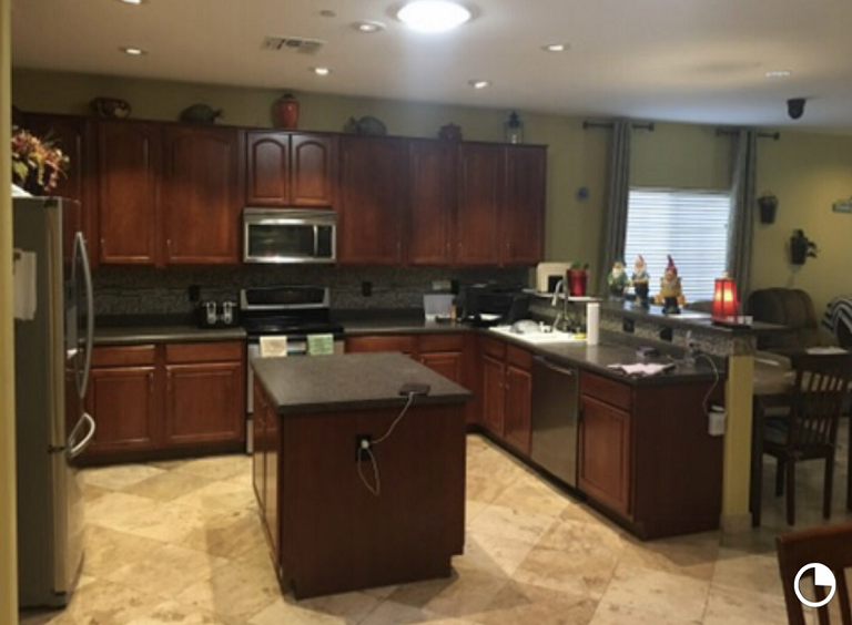 Interior view of a kitchen area in an assisted living facility
