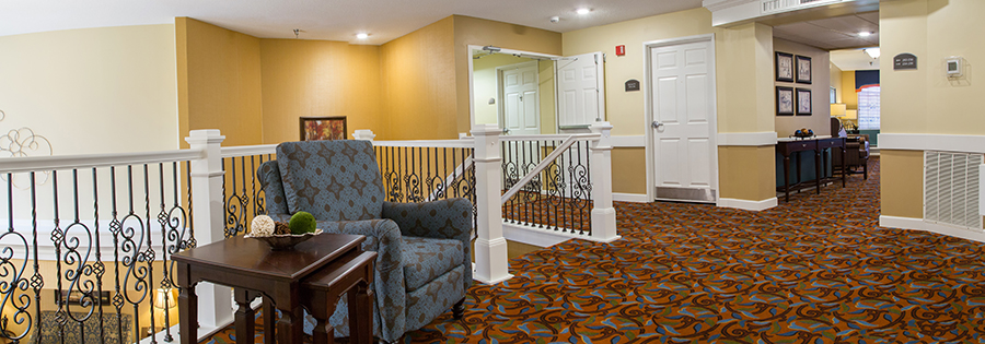 Interior view of the common area with seating