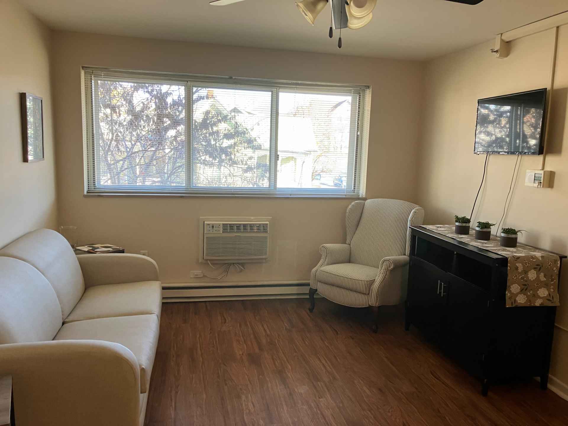 Cozy living area with seating and window