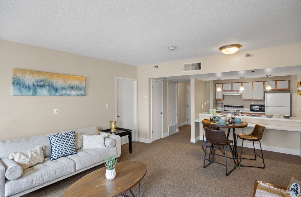 Bright and welcoming interior of a resident living space