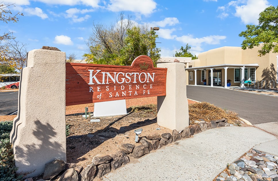 Exterior view of the Kingston Residences entrance sign