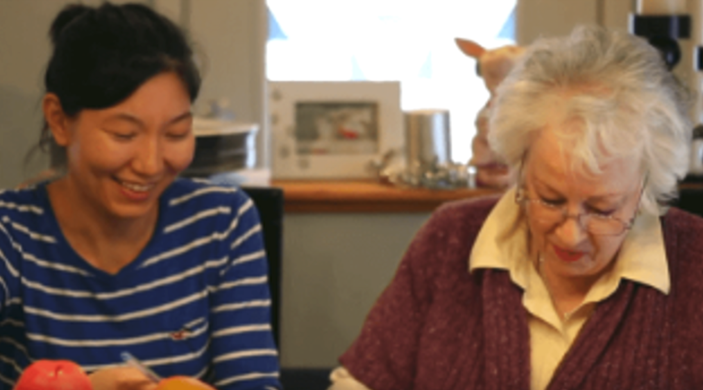 Residents engaging in a creative activity.