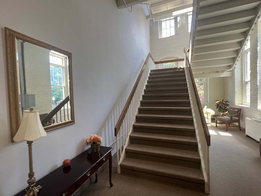 Interior view of a staircase in the facility
