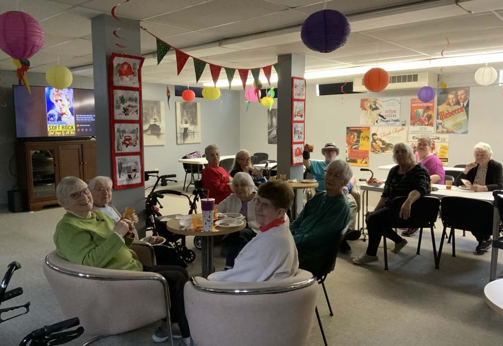 Residents enjoying an activity in the common area