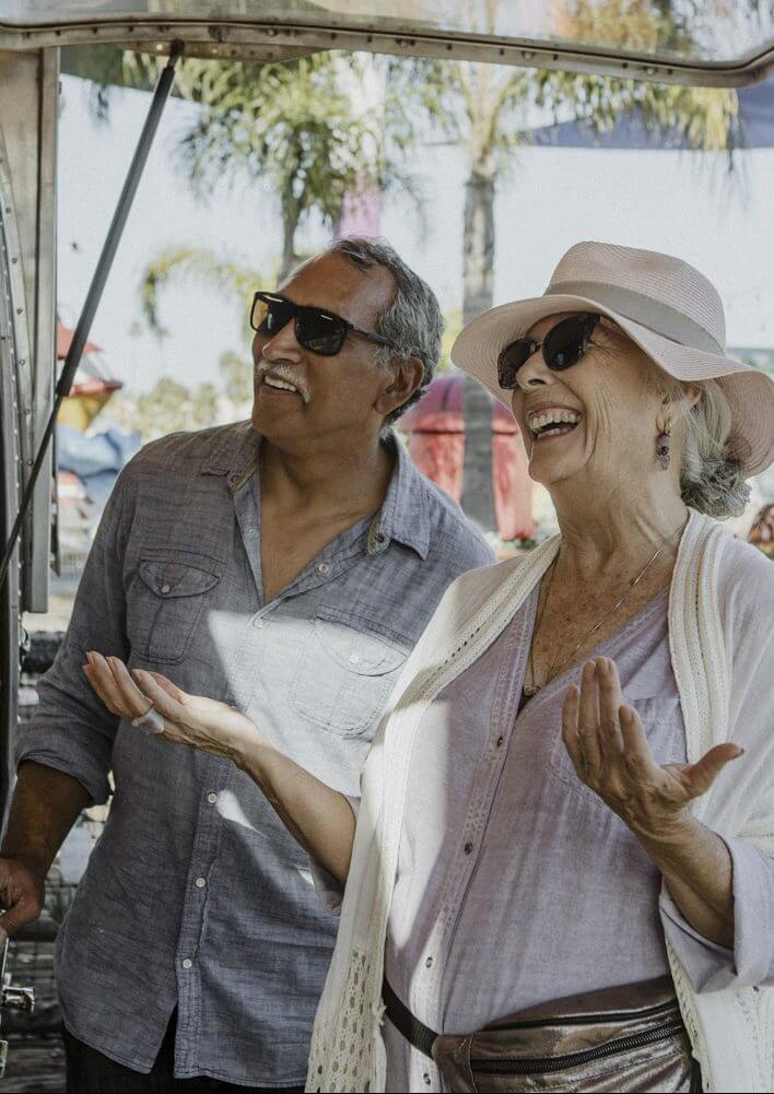 Senior couple enjoying an outdoor event