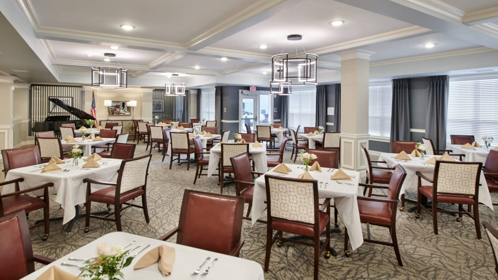Elegant dining room set up for meals
