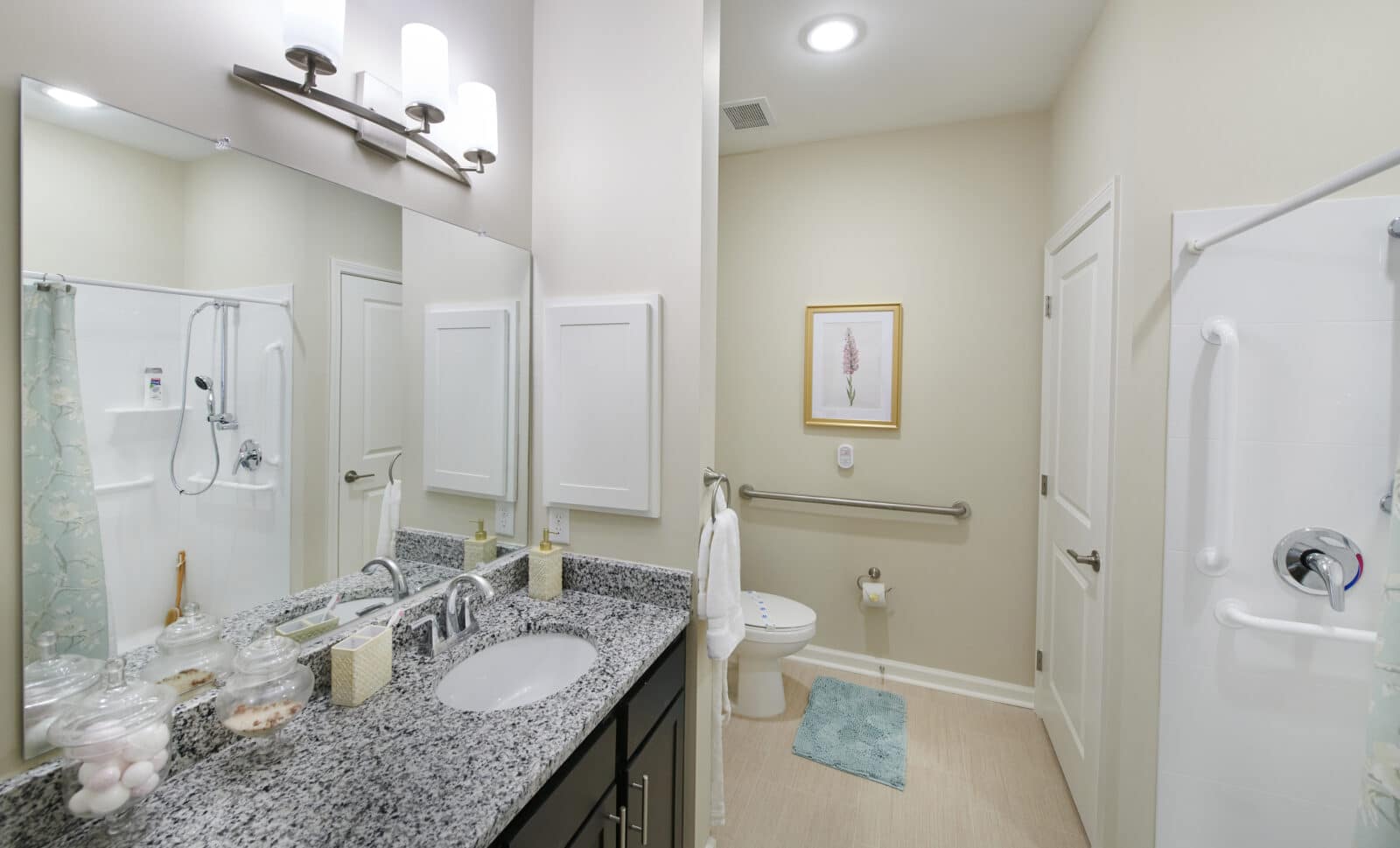 Bright bathroom with modern fixtures