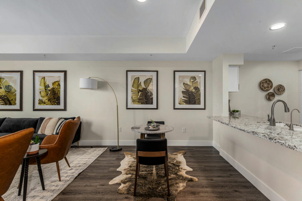 Interior view of a stylish living space
