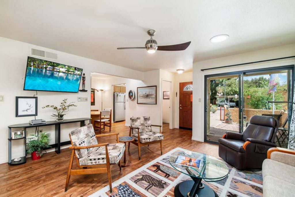Interior view of a resident's living space with furniture