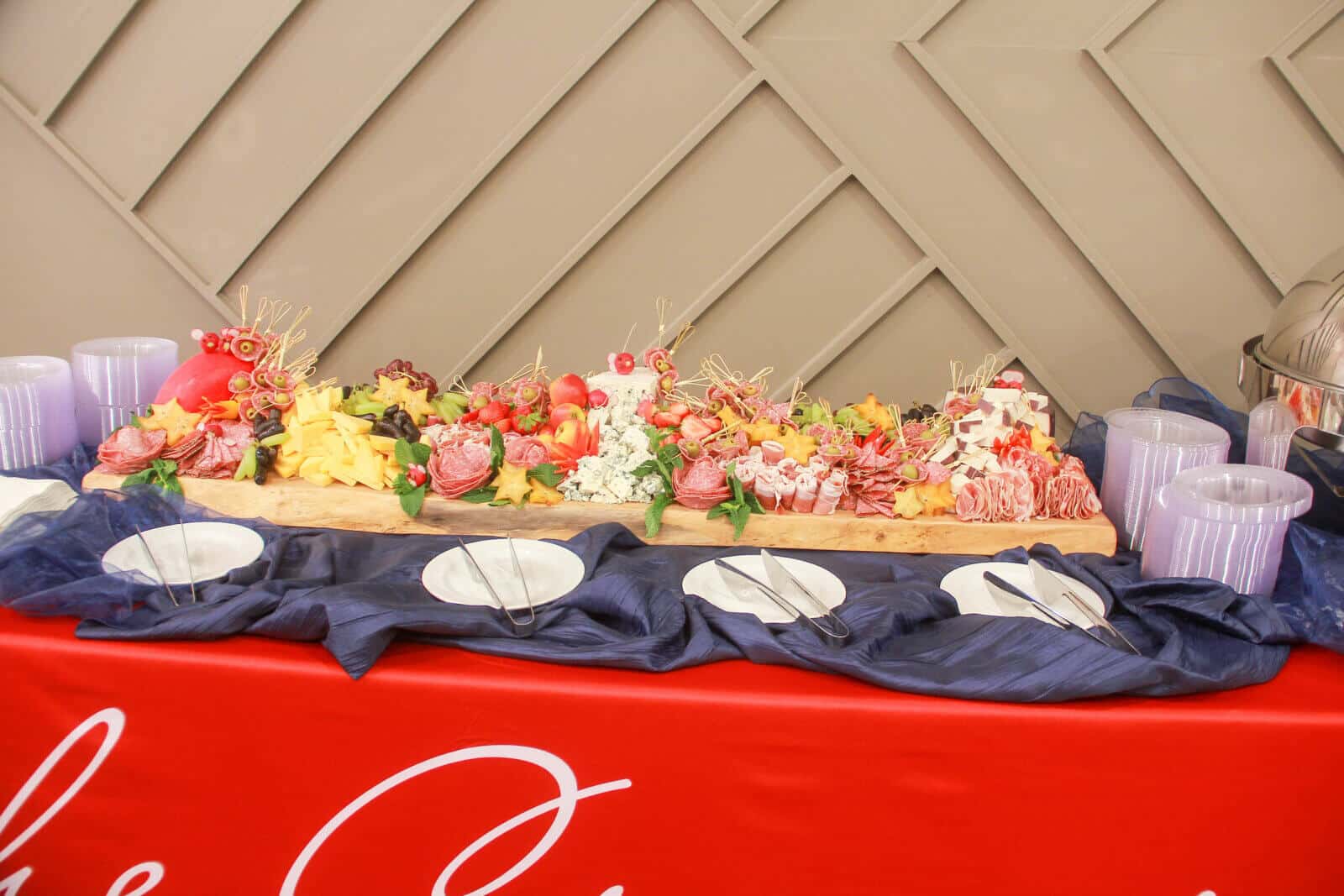 A beautifully arranged display of food at a gathering