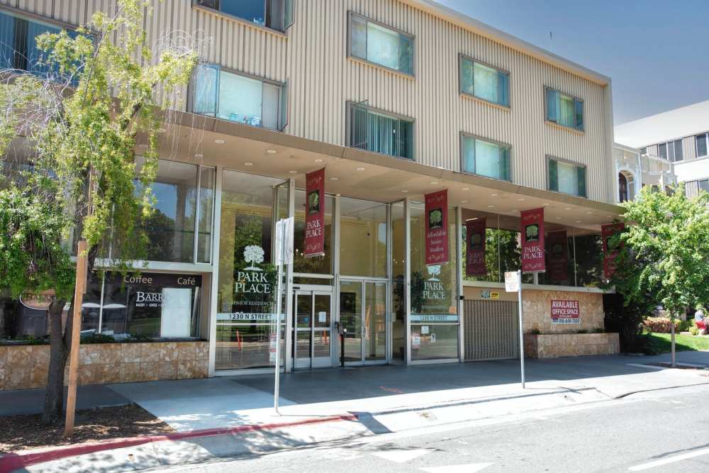 Exterior view of Park Place Apartments entrance