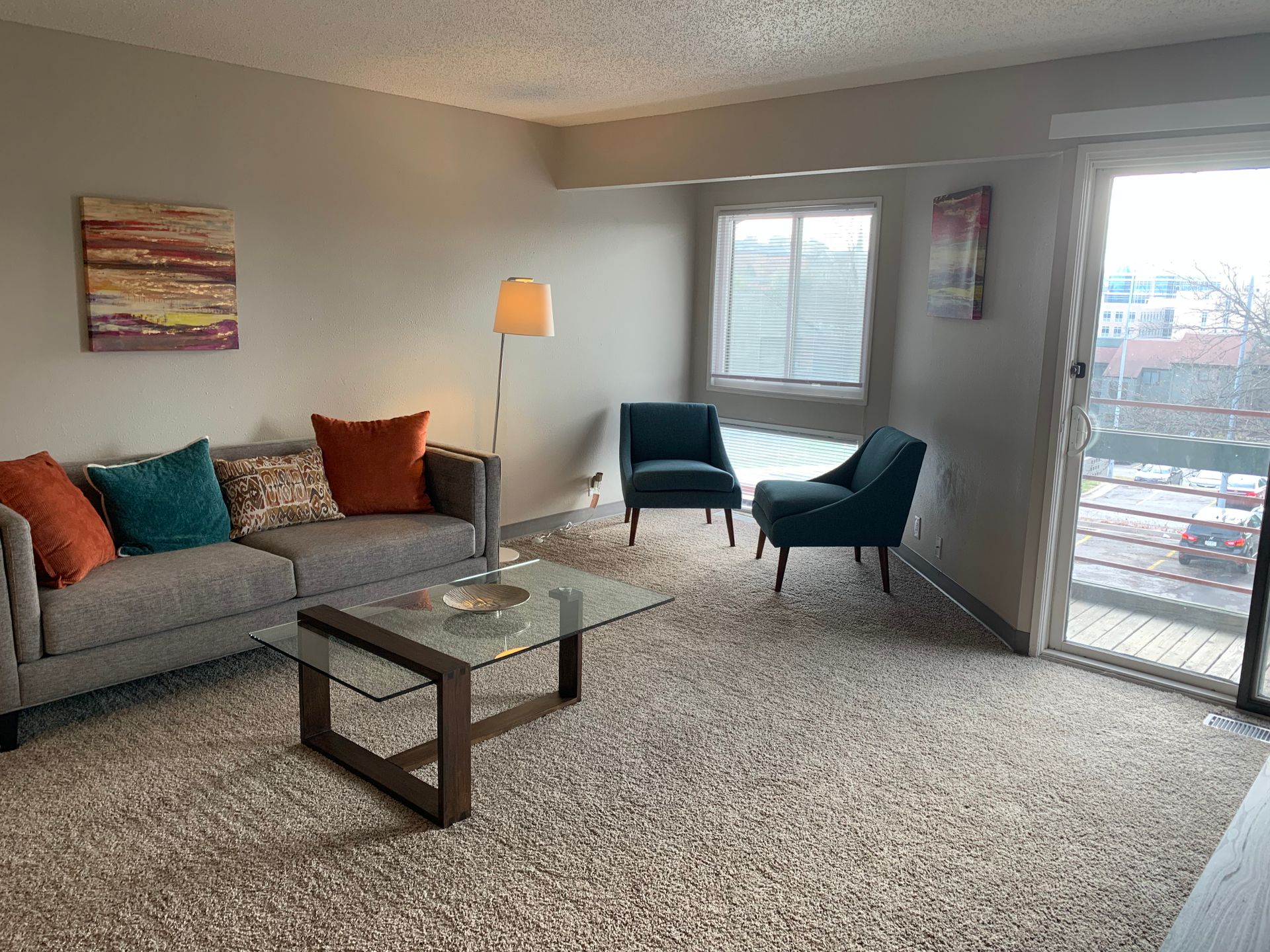 Well-furnished living room with natural light