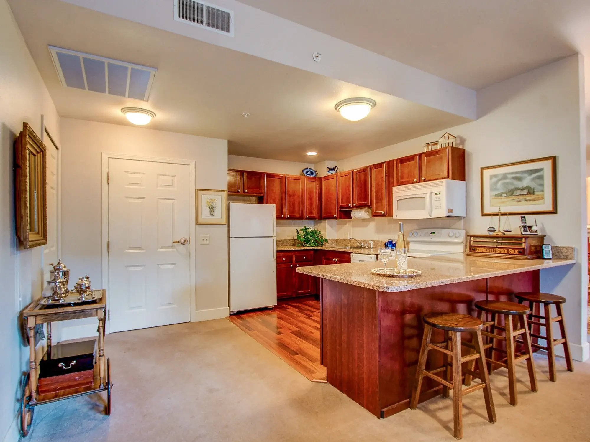 Bright and inviting kitchen area in a resident apartment