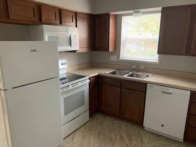 Interior kitchen space with appliances