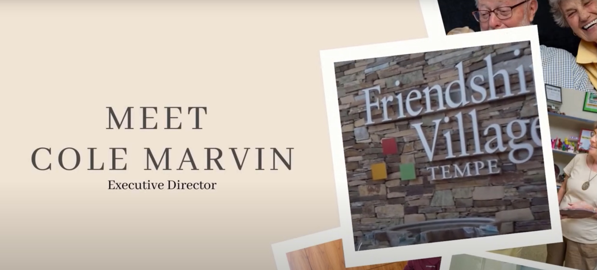 Executive Director with the facility's logo in background