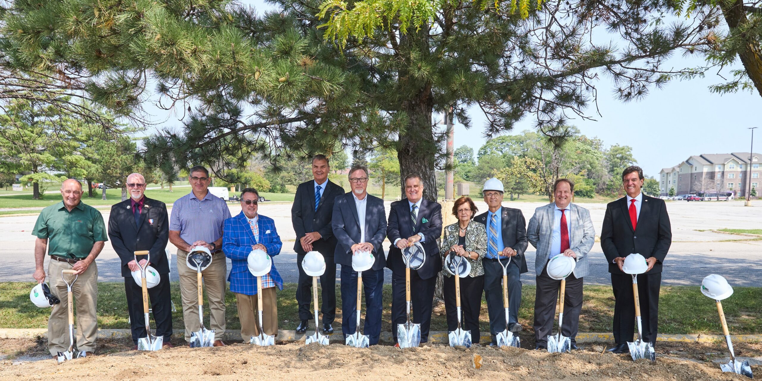 Group of people at a groundbreaking ceremony