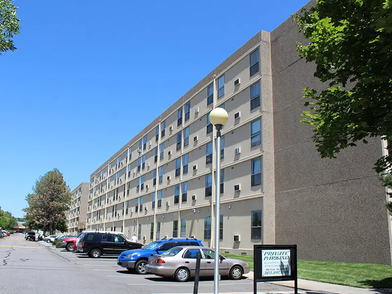 Exterior view of Marcella Manor Apartments
