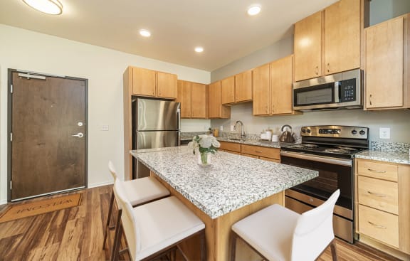 Modern kitchen in a senior living facility