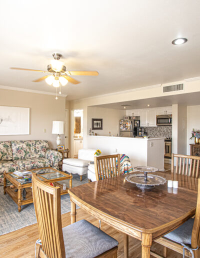 Bright and cozy common area in a senior living facility