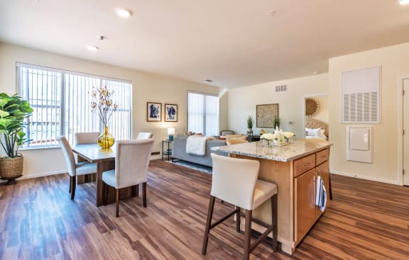 Bright and spacious interior of a resident unit with modern decor