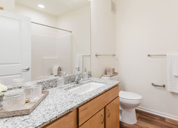 Clean and modern bathroom in a senior living facility
