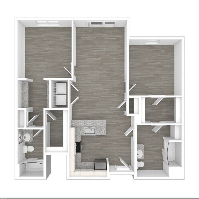 Architectural floor plan of a resident unit.