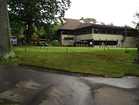 Exterior view of a building and outdoor area.