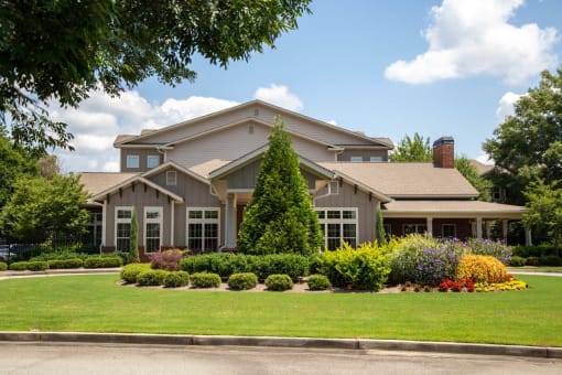 Exterior view of the facility with landscaping.