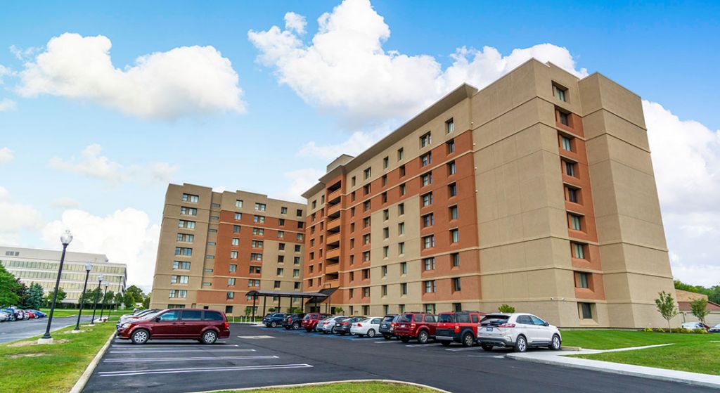 Exterior view of the residential building.