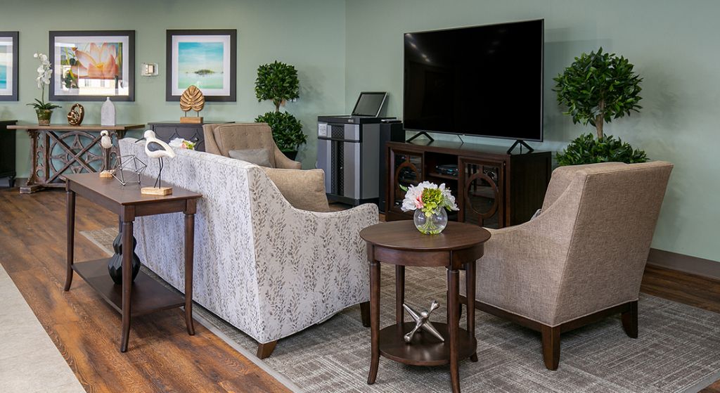 Cozy common area with seating and decor
