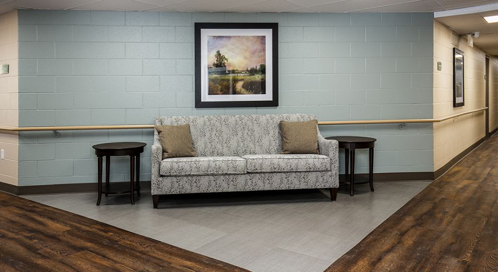 Comfortable seating area in a common area