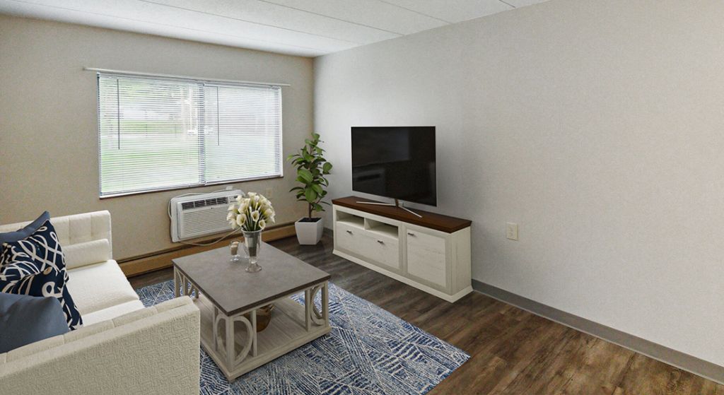 Cozy living room setup with a television and seating
