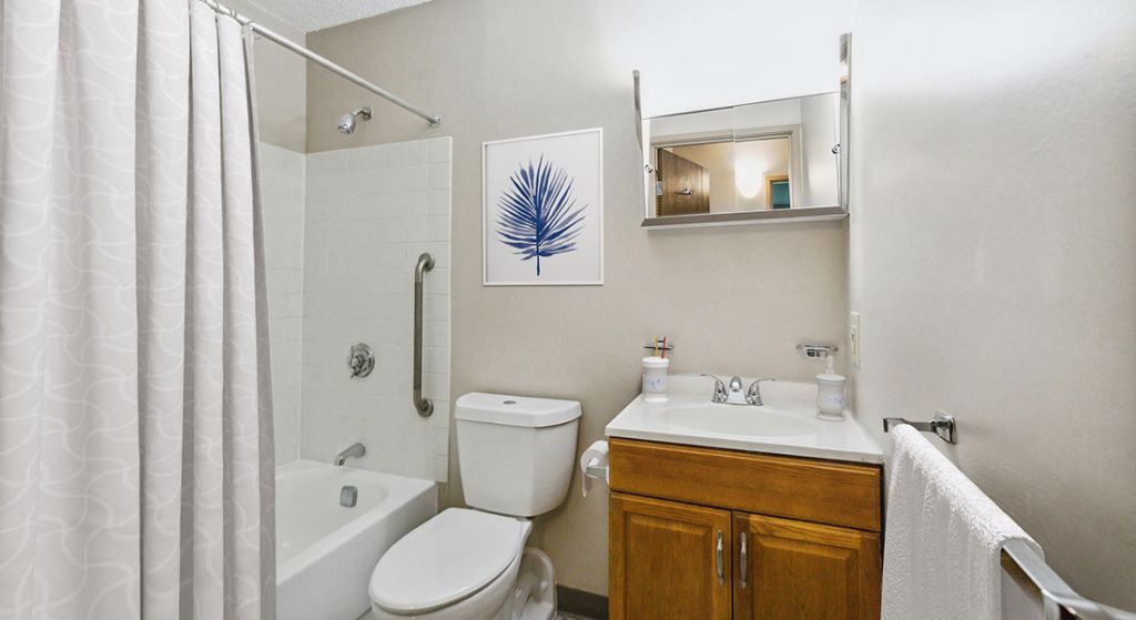 Clean bathroom with modern fixtures