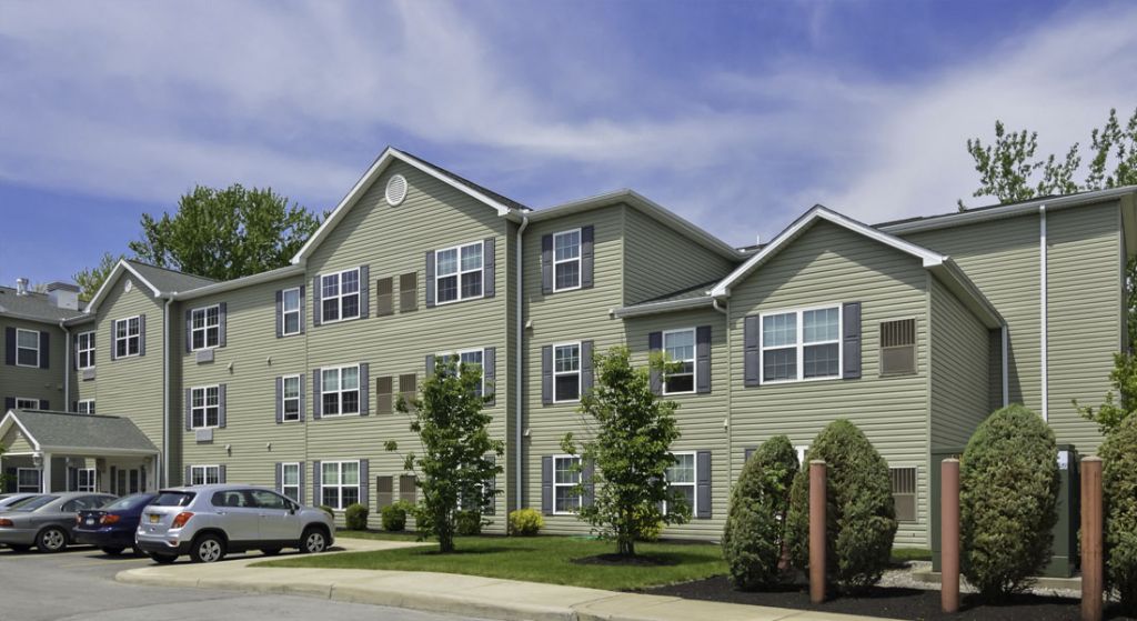 Exterior view of Center Place Senior Apartments building