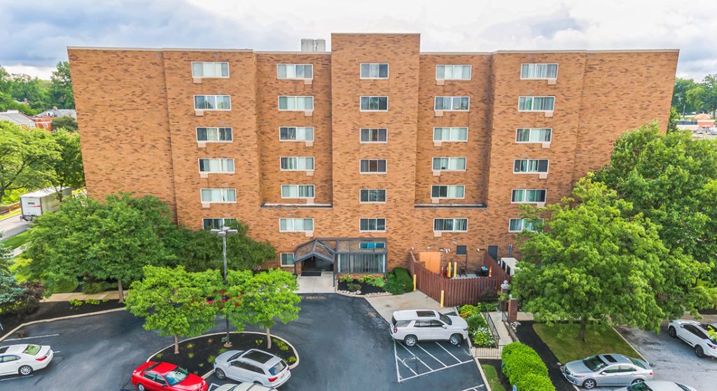 Exterior view of Center Place Senior Apartments.