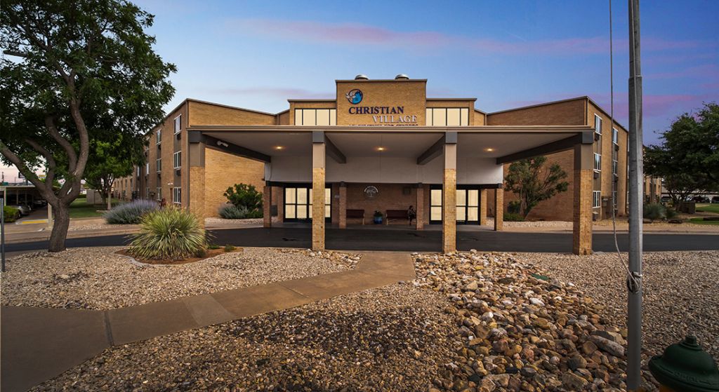 Exterior view of Christian Village entrance
